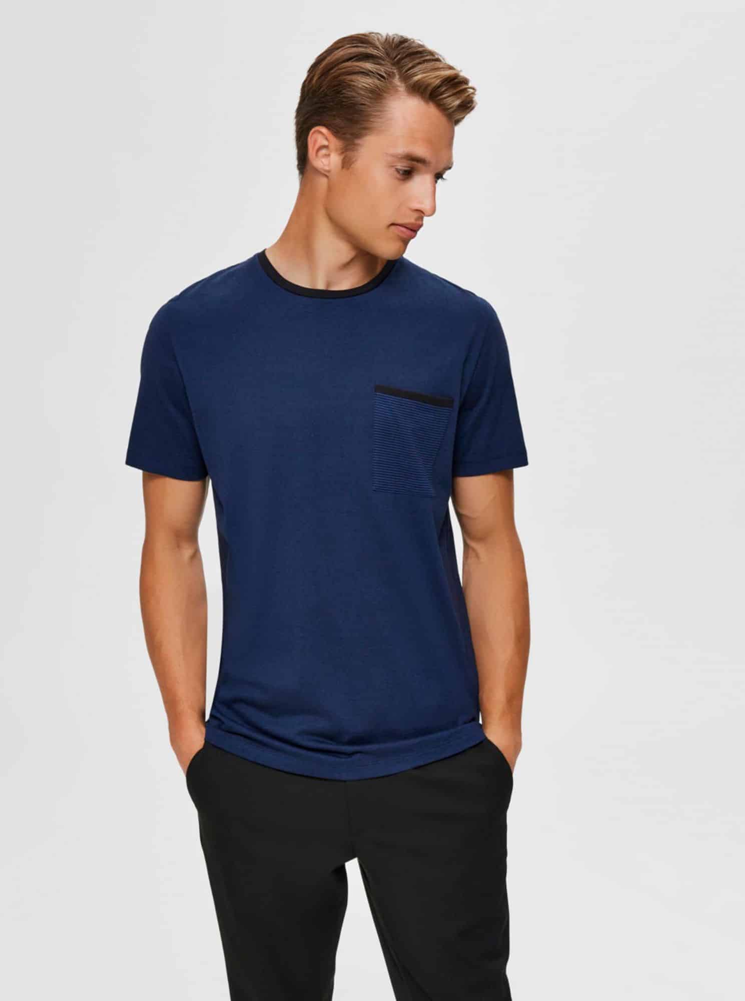 Selected Homme tmavě modré pánské tričko New Poe