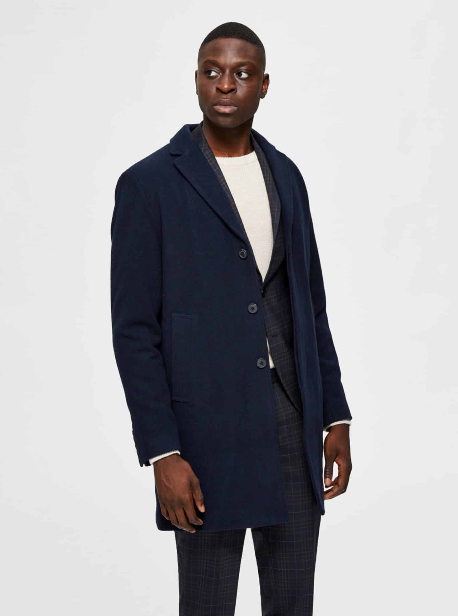 Selected Homme tmavě modrý pánský kabát Hagen