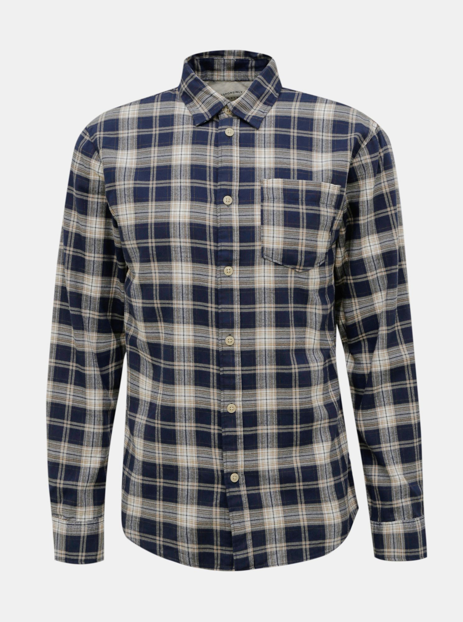 Selected Homme modrá pánská kostkovaná košile Matthew