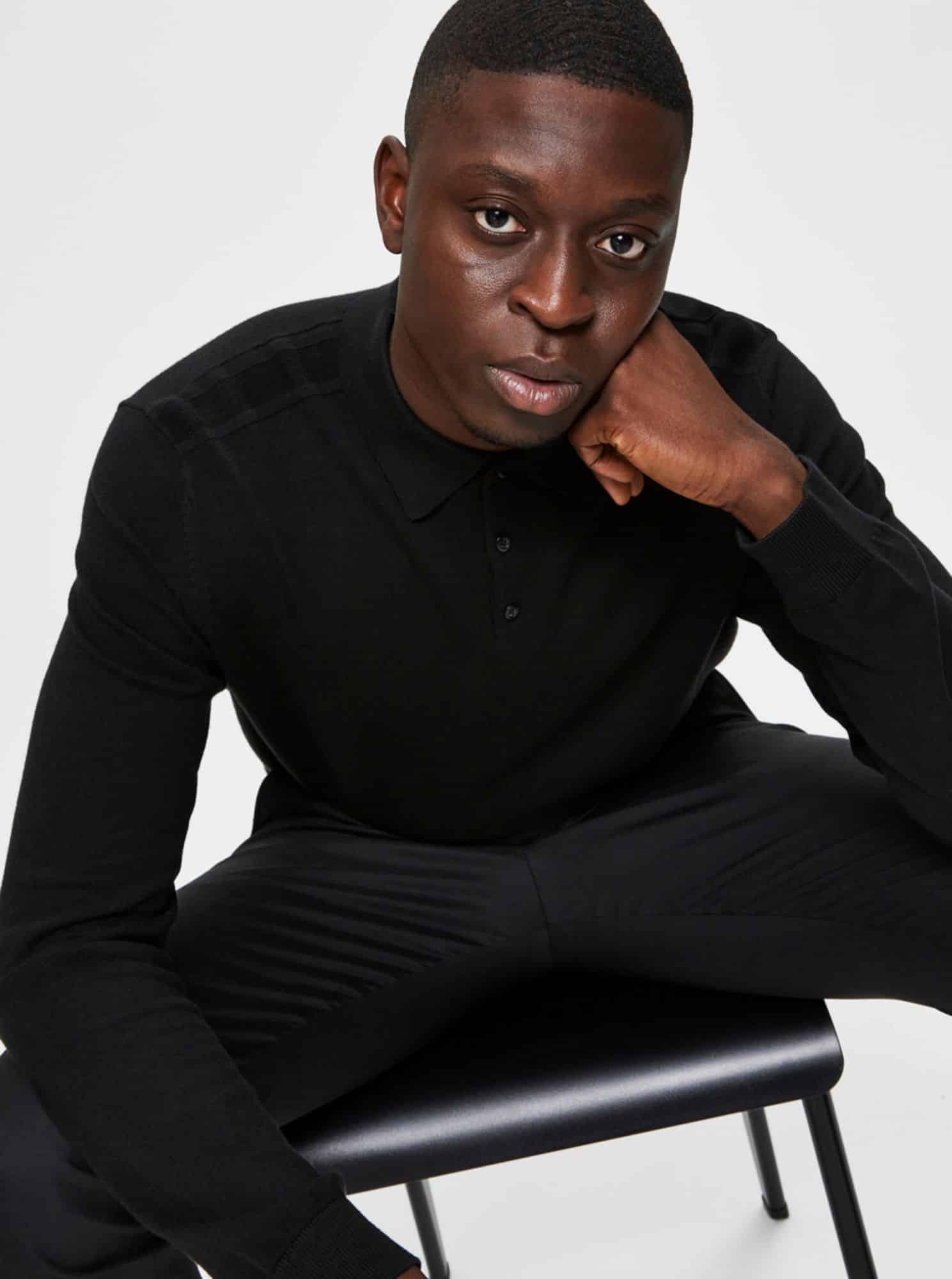 Selected Homme černý pánský svetr