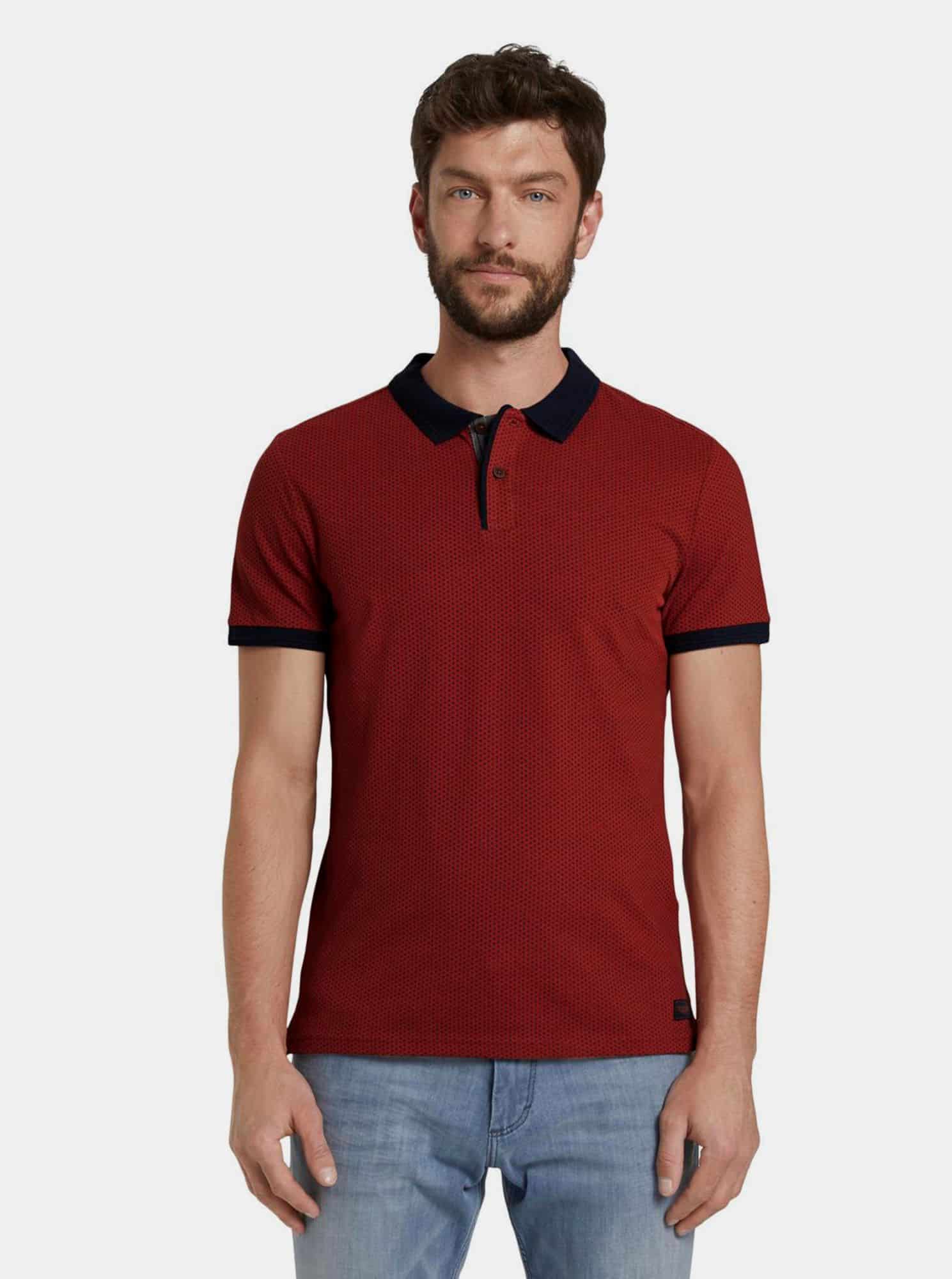 Cihlové pánské polo tričko Tom Tailor