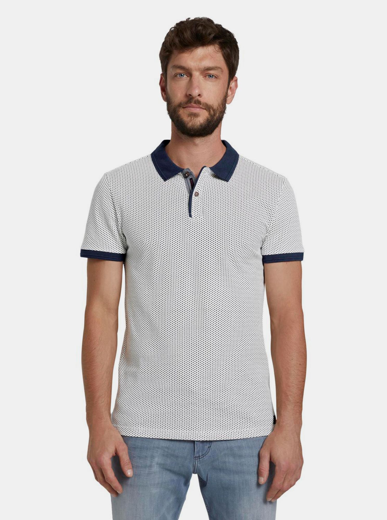 Modro-bílé pánské polo tričko Tom Tailor
