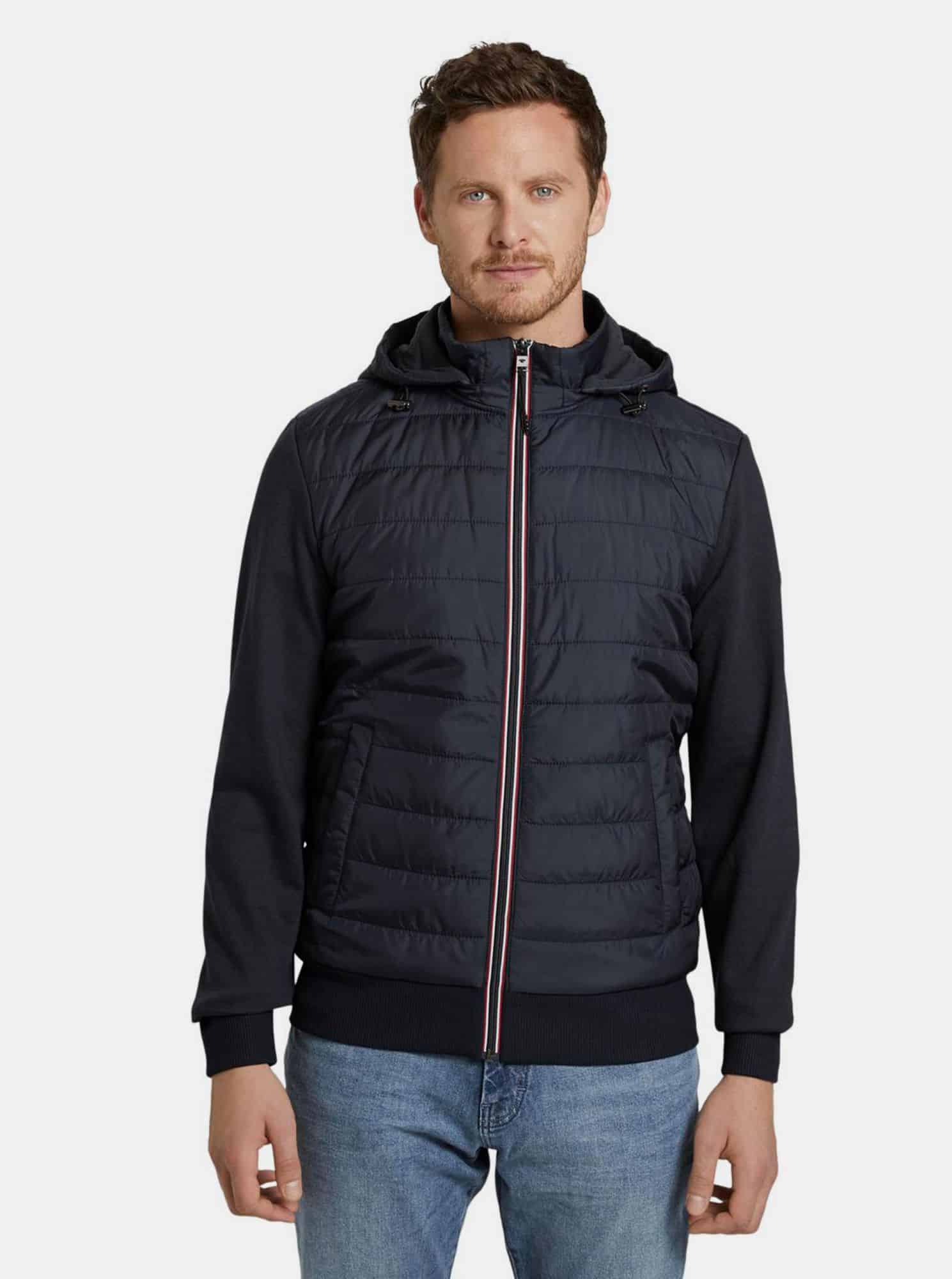 Tmavě modrá pánská prošívaná bunda Tom Tailor