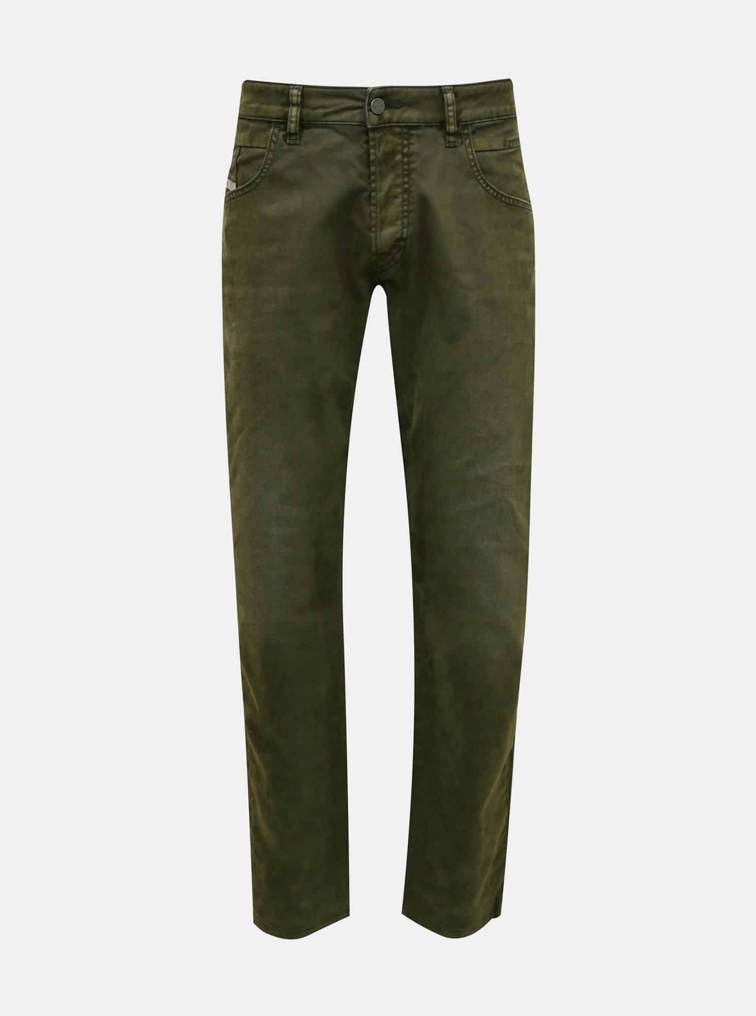 Tmavě zelené pánské slim fit džíny Diesel