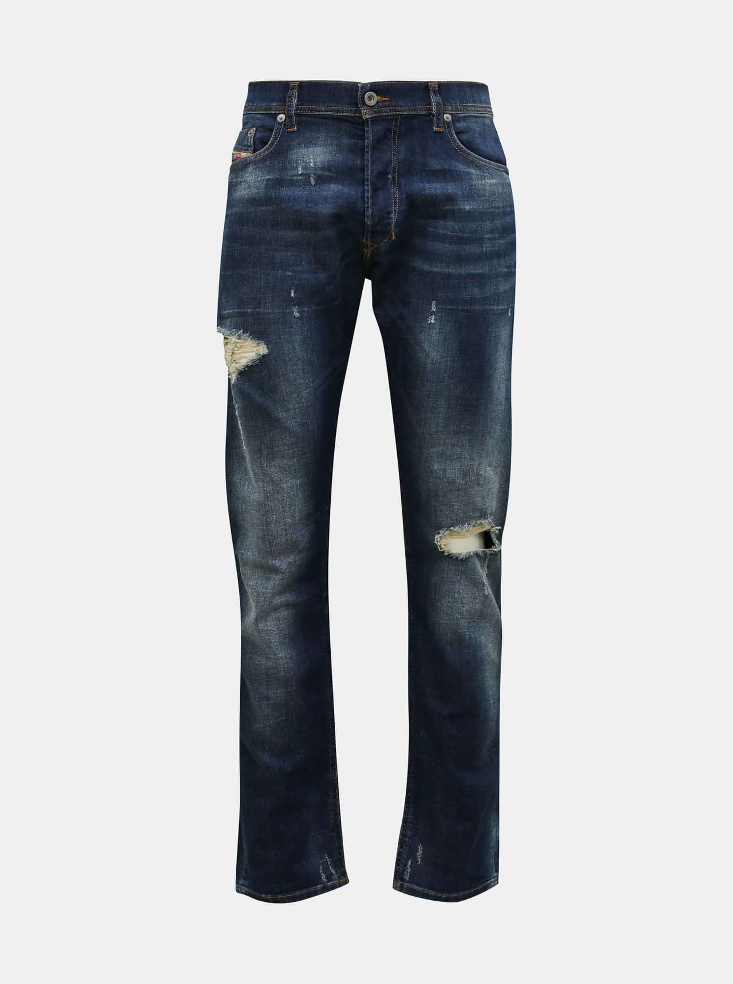 Tmavě modré pánské slim fit džíny Diesel