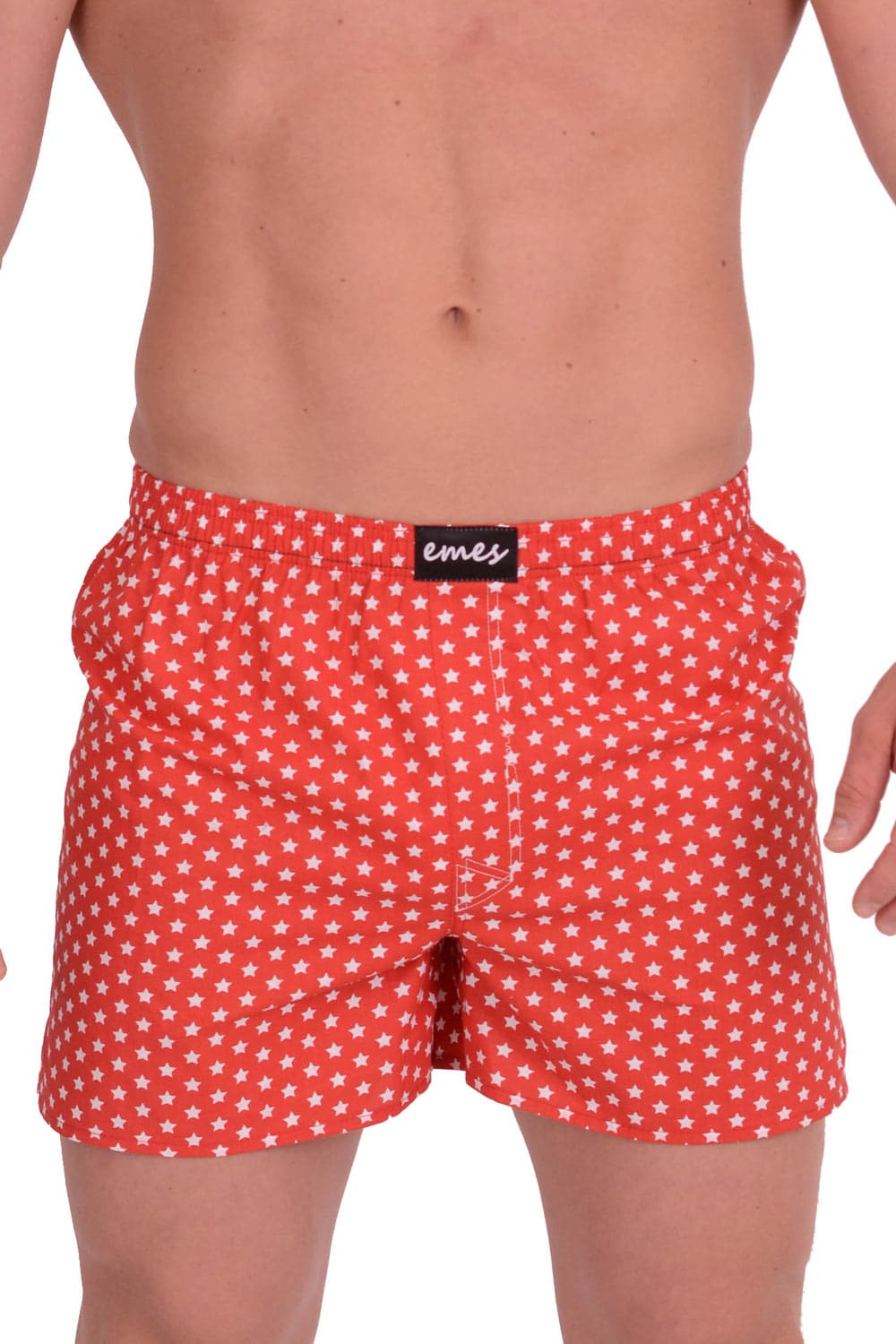 Emes červené pánské trenýrky s hvězdami
