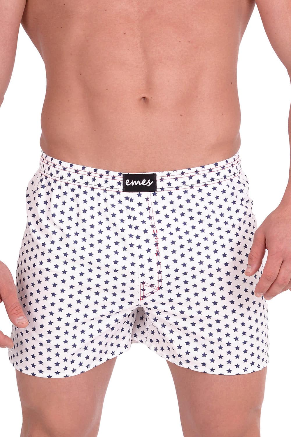 Emes bílé pánské trenýrky s hvězdičkami