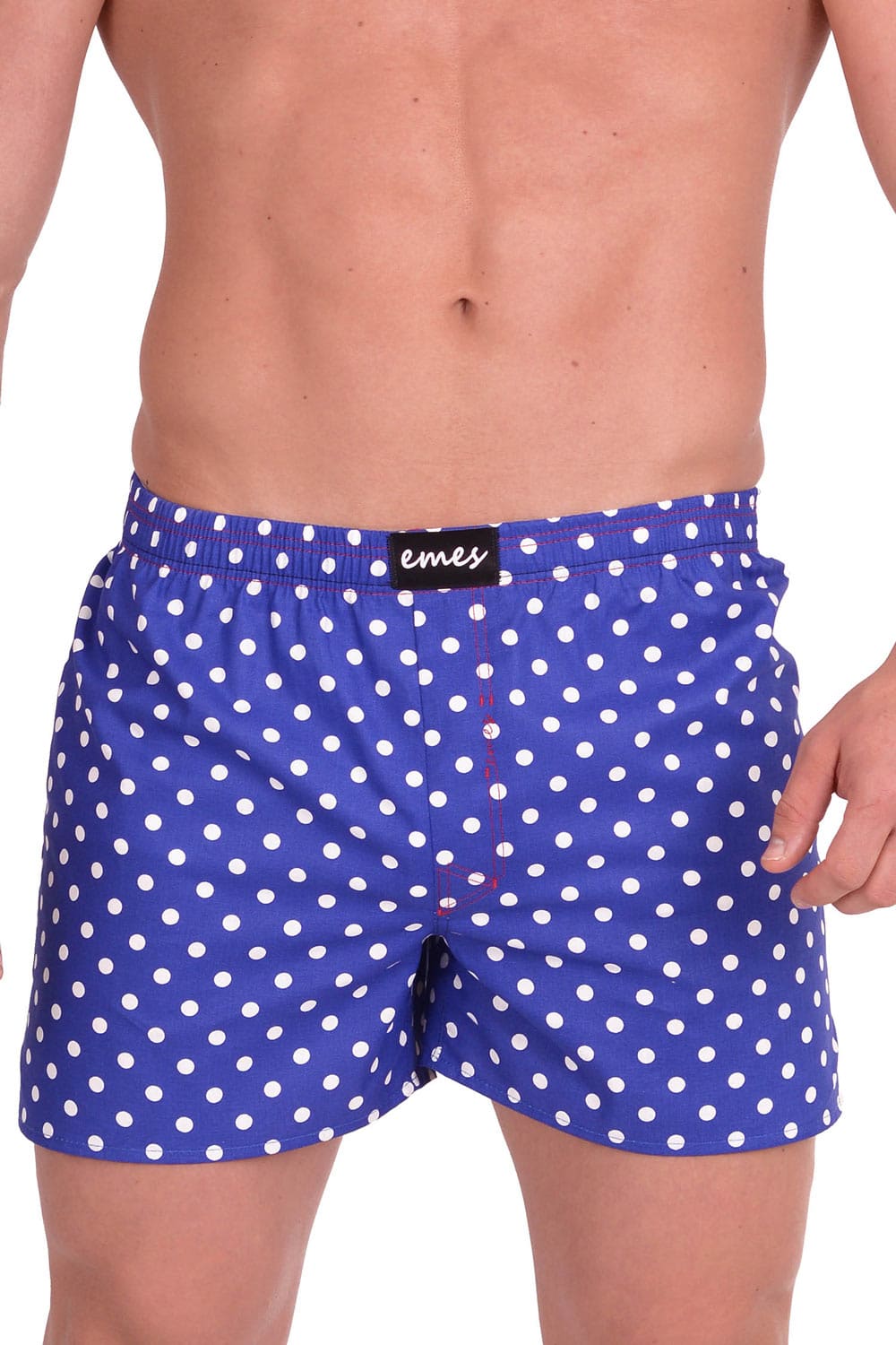 Emes modré pánské trenýrky s puntíky