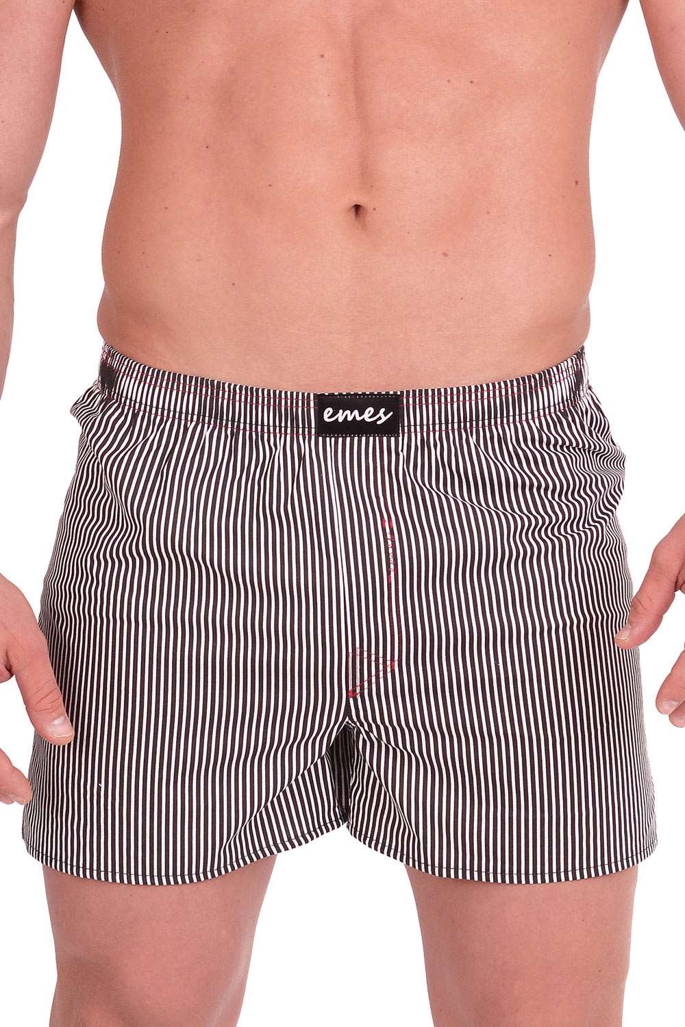 Emes pánské černo-bílé trenýrky s proužky