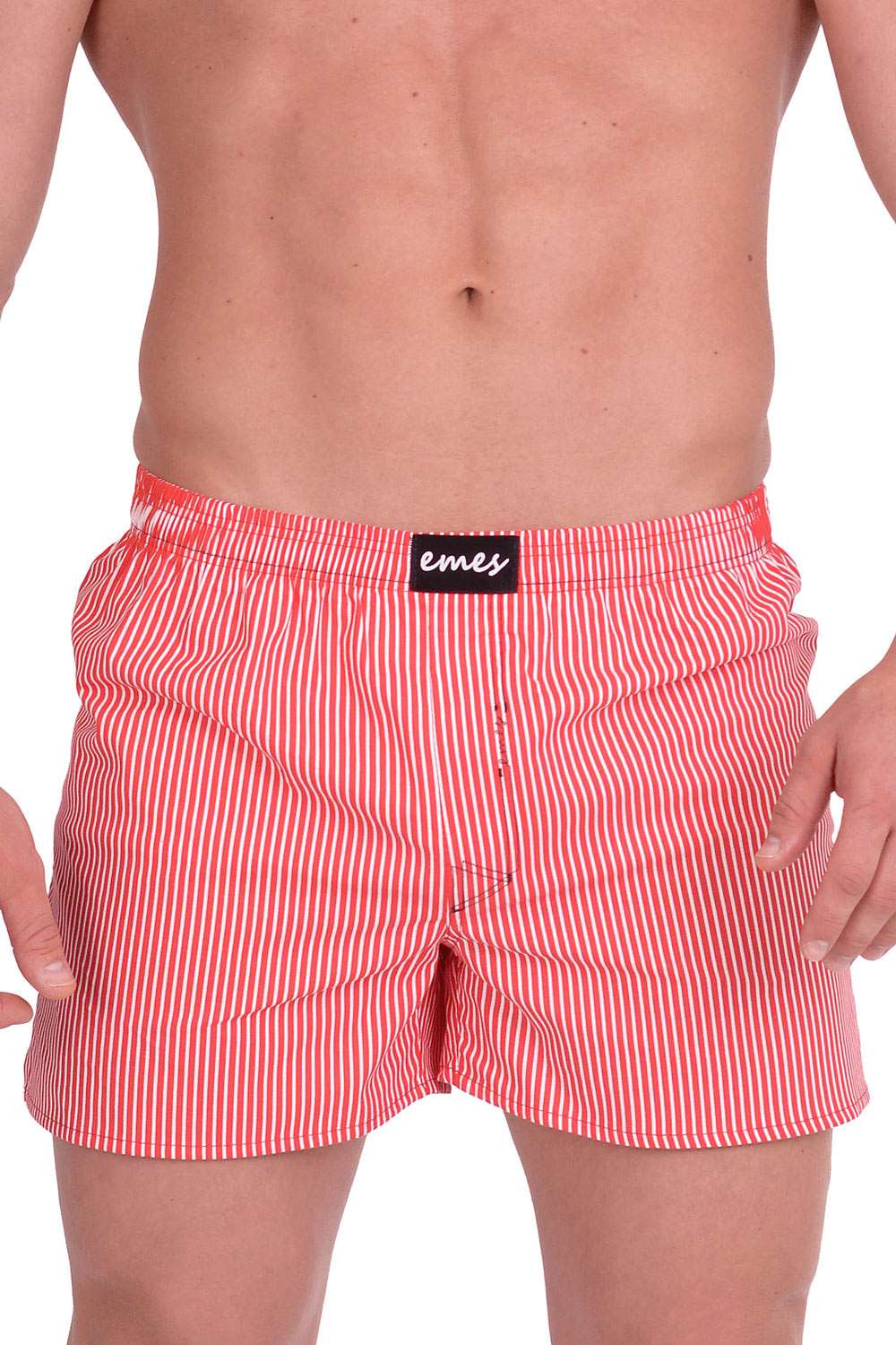 Emes pánské červeno-bílé trenýrky s pruhy