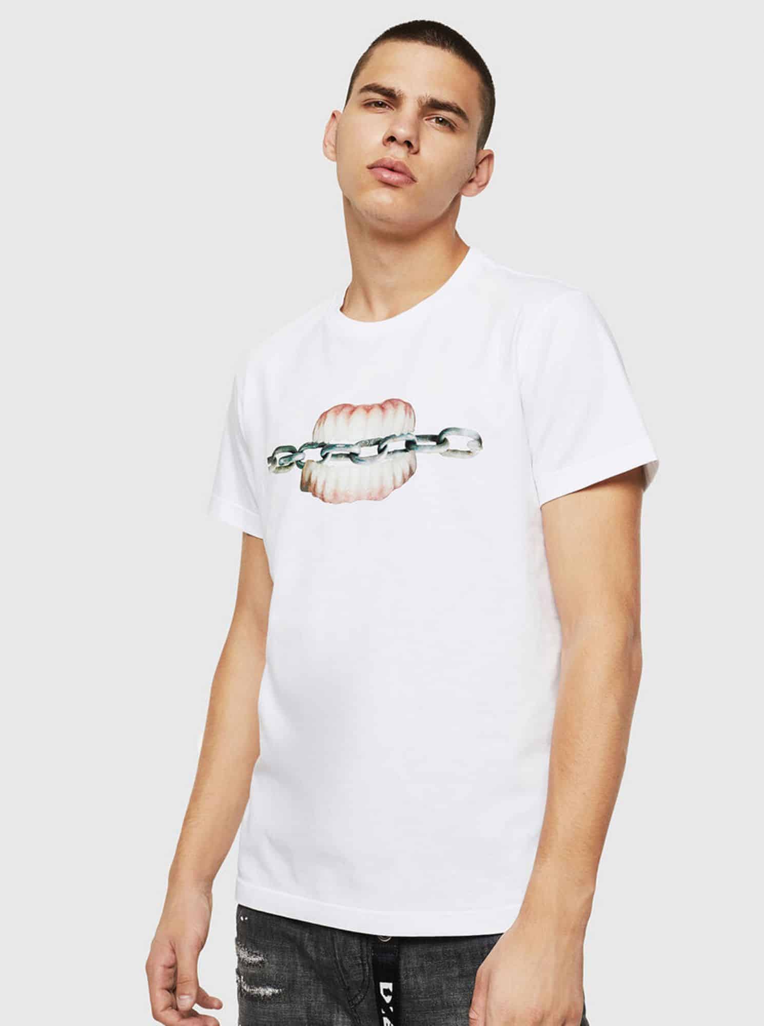 Bílé pánské tričko Diesel