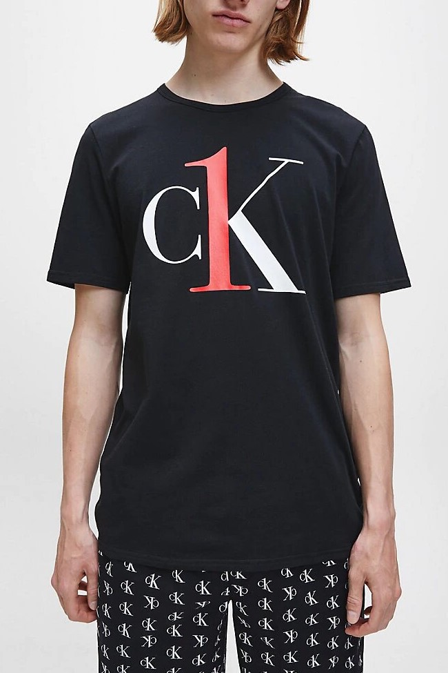 Calvin Klein černé pánské tričko S/S Crew Neck
