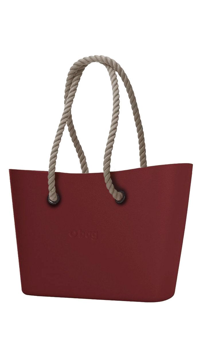 O bag  Urban kabelka Ruby Red s dlouhými provazy natural
