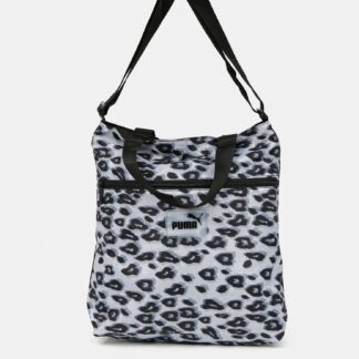 Puma černo-šedá taška s leopardím vzorem