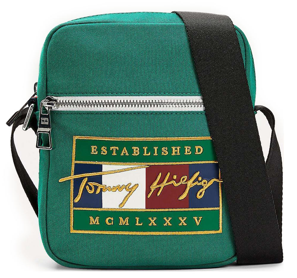 Tommy Hilfiger zelená pánská taška Signature Flag Mini Reporter
