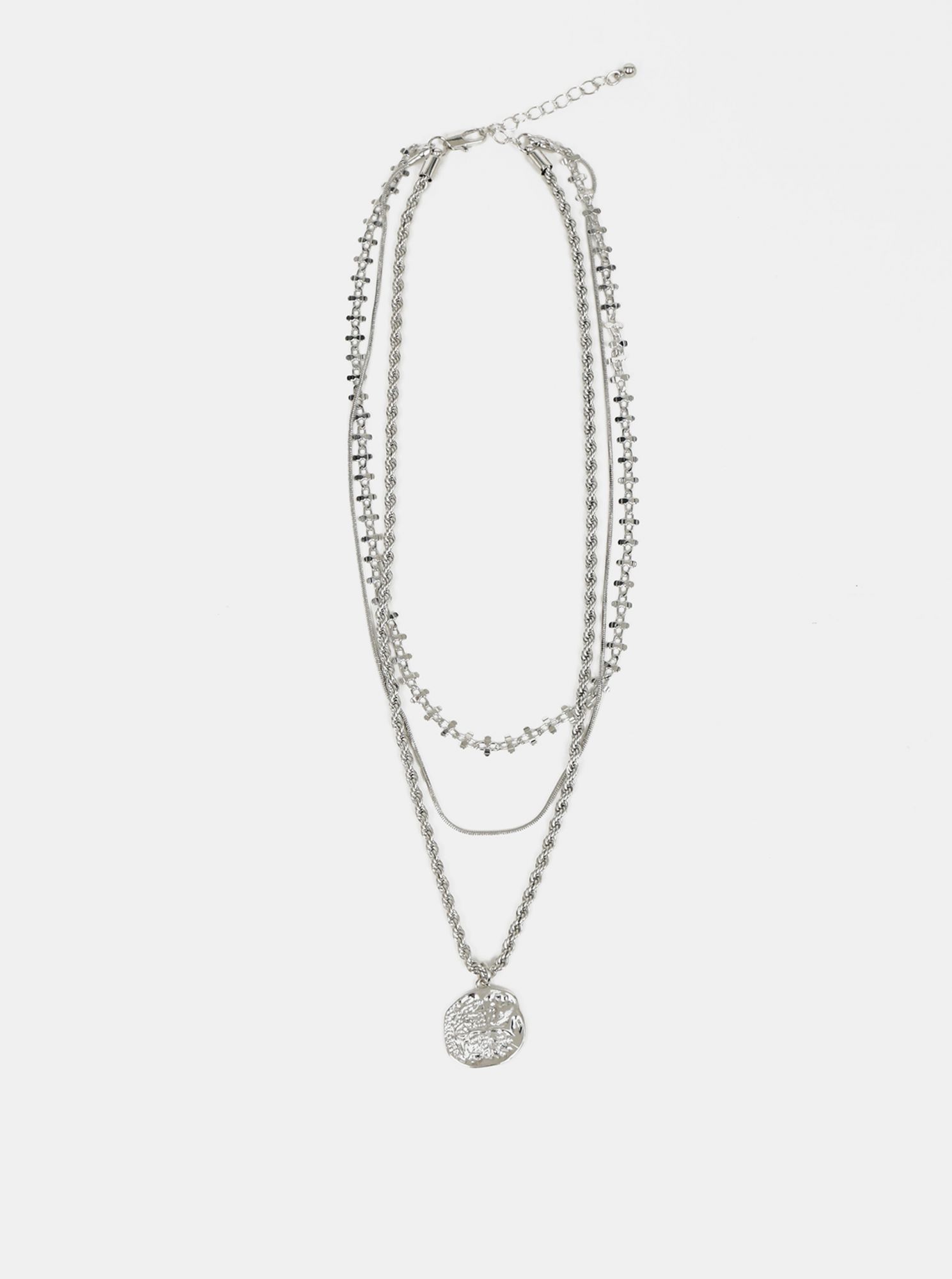Pieces náhrdelník ve stříbrné barvě