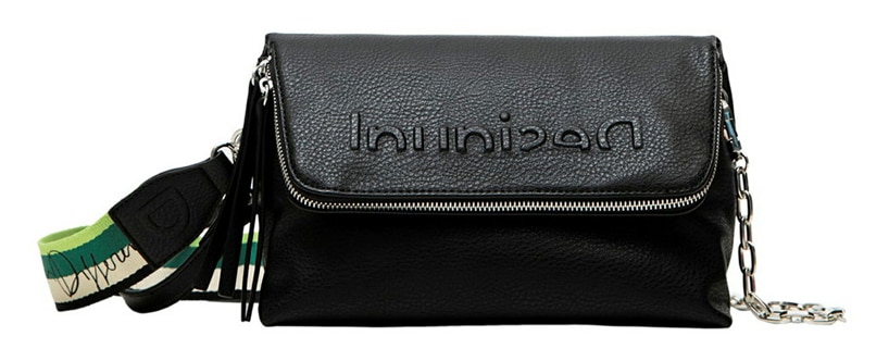 Desigual černá crossbody kabelka Bols Embossed Half Logo Venecia