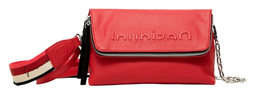 Desigual červená crossbody kabelka Bols Embossed Half Logo Venecia