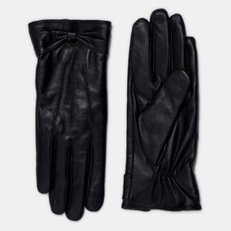 Černé kožené rukavice Dorothy Perkins