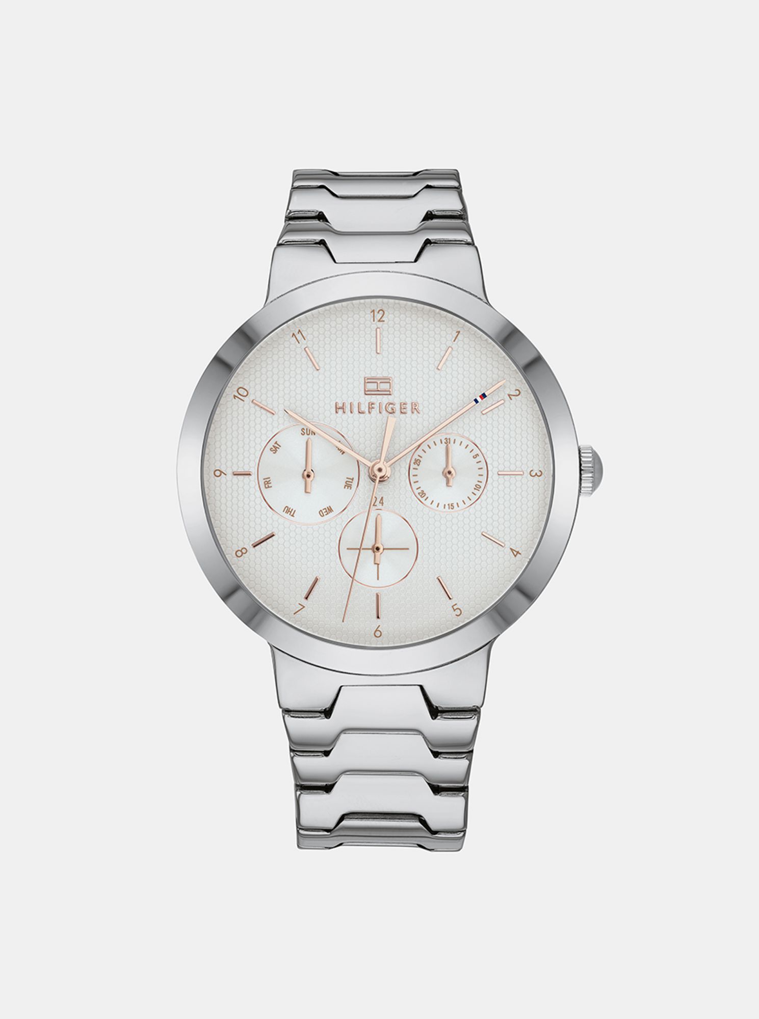 Dámské hodinky s ocelovým páskem ve stříbrné barvě Tommy Hilfiger