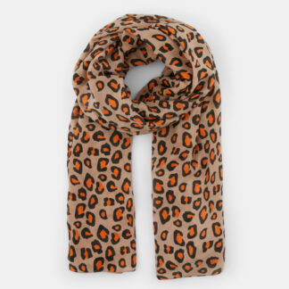 Béžový šátek s leopardím vzorem Pieces Avonja