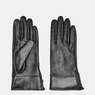 Černé kožené rukavice ONLY