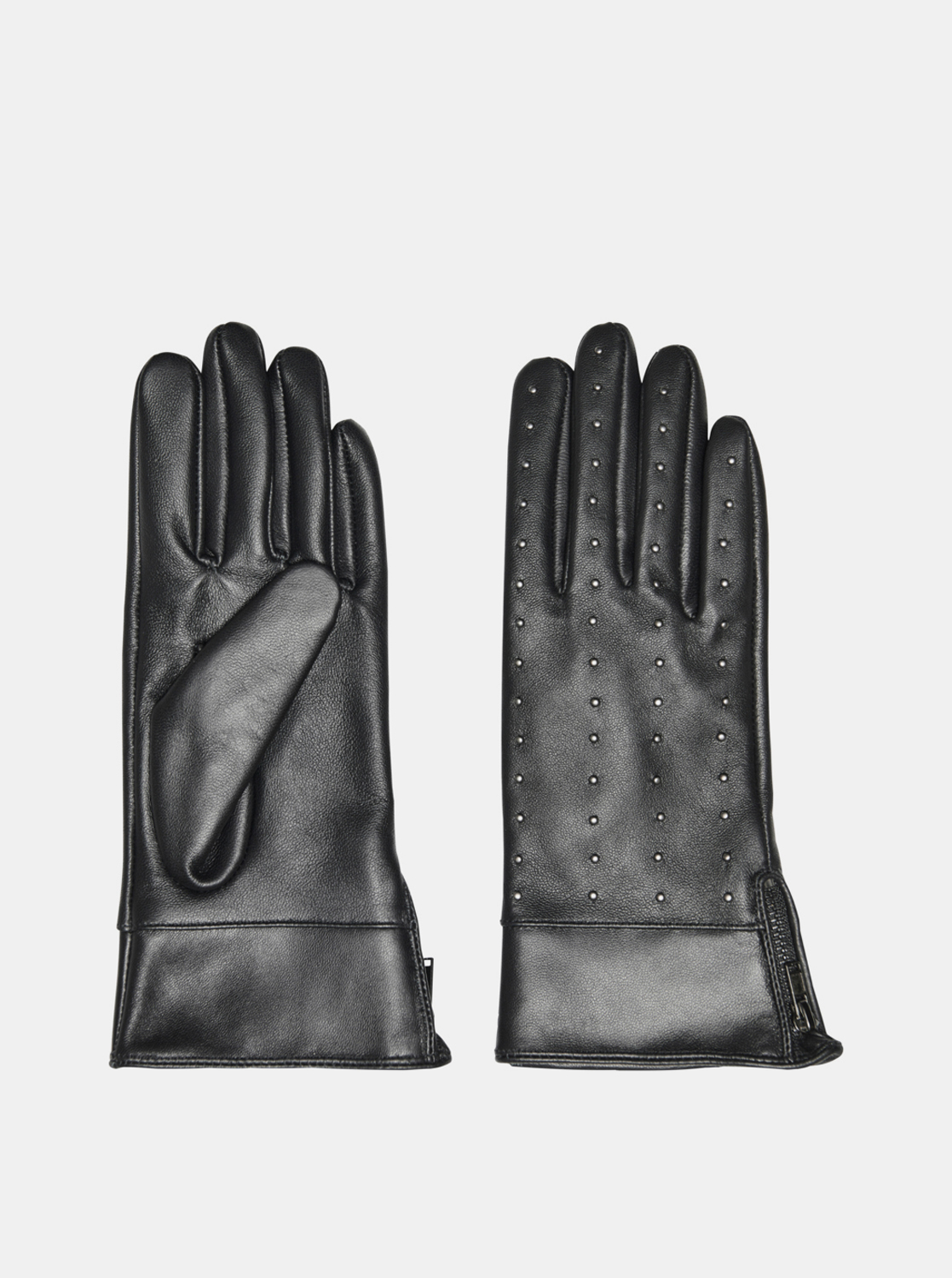 Černé kožené rukavice ONLY