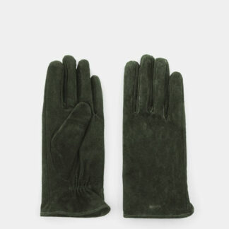 Zelené semišové rukavice Pieces Comet