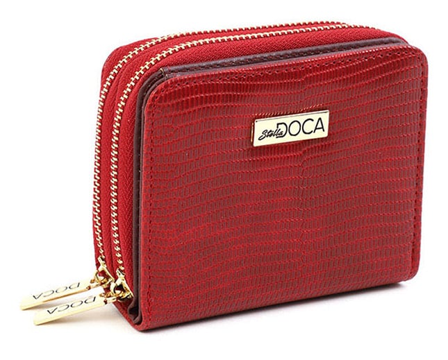 Doca červené malá peněženka s logem
