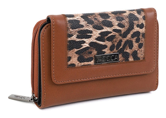 Doca hnědá peněženka s leopardím vzorem