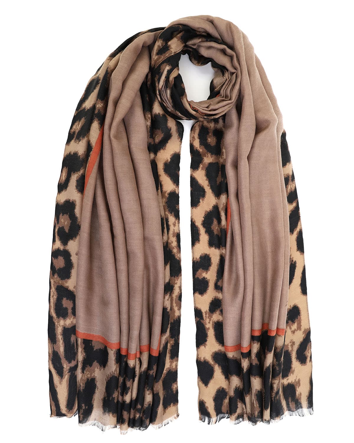 Doca hnědý šátek s leopardím motivem