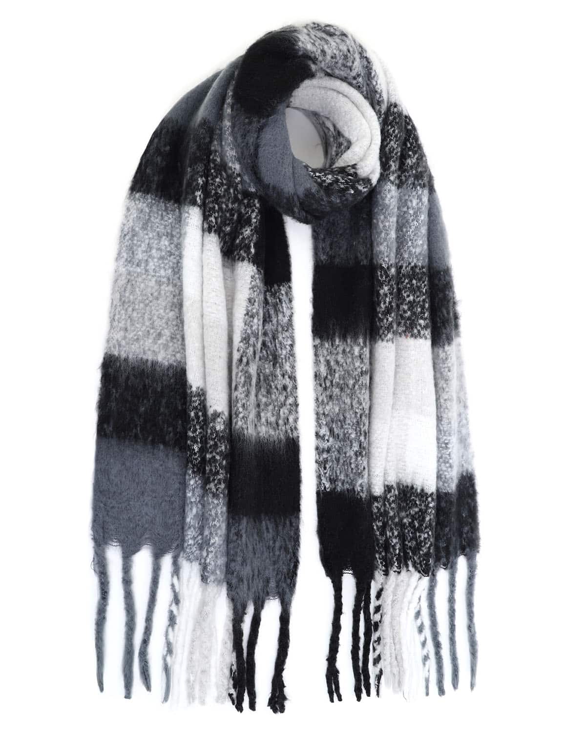 Doca šedo-černá šála