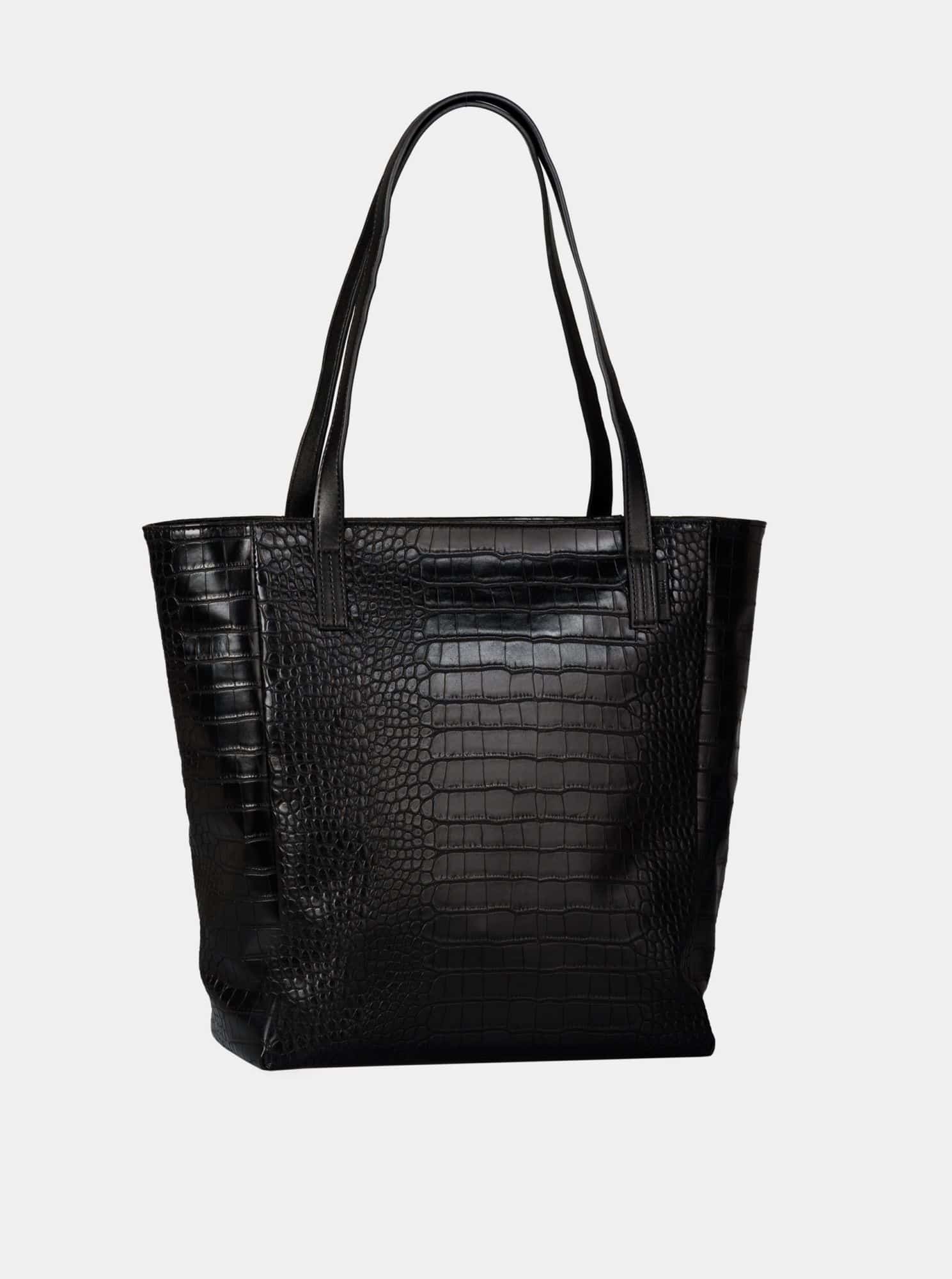Černý shopper s krokodýlím vzorem Tom Tailor Denim