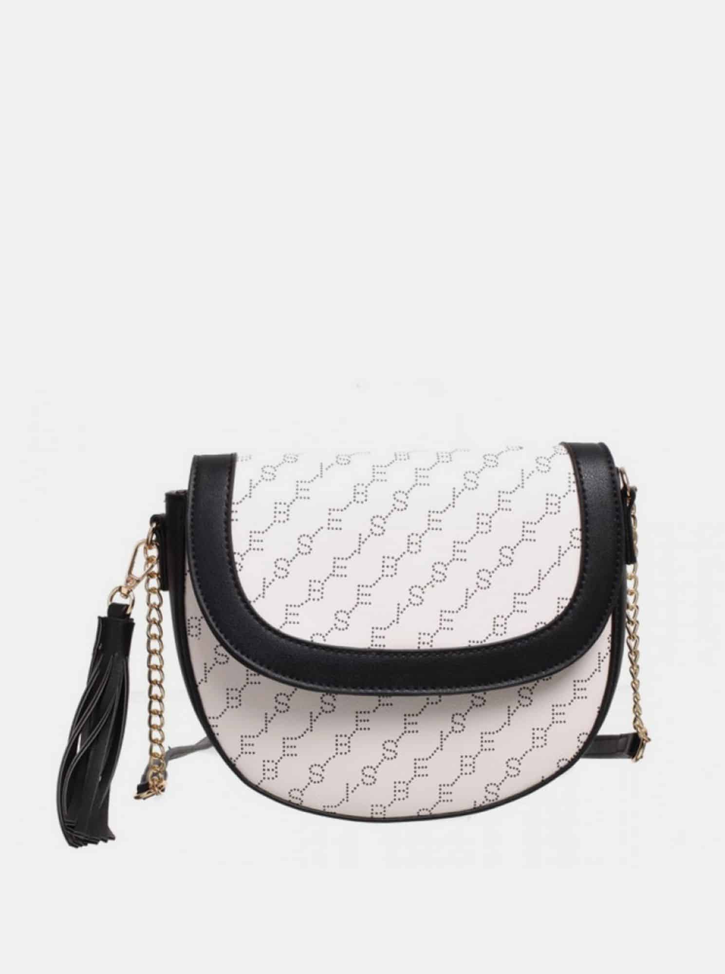 Bílá vzorovaná crossbody kabelka Bessie London