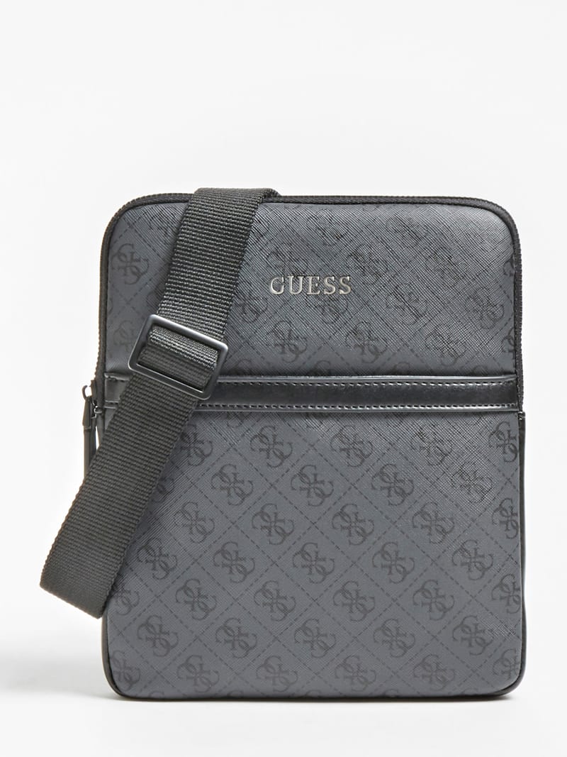 Guess tmavě šedá pánská taška Vezzola 4G logo