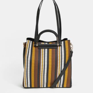 Hnědo-černá pruhovaná kabelka Bessie London