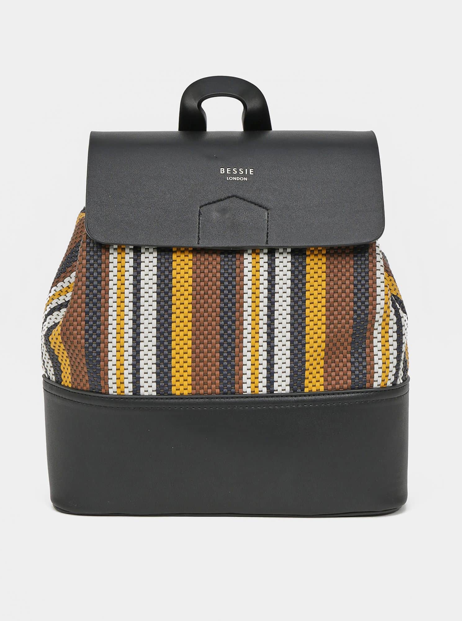 Hnědo-černý pruhovaný batoh Bessie London
