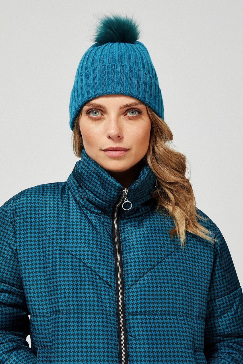 Moodo modrá čepice s bambulí