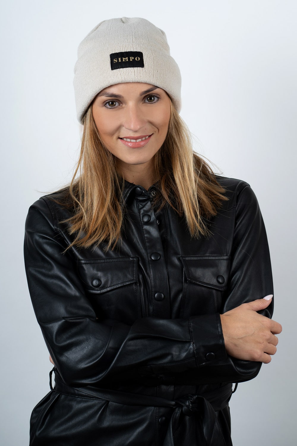 Simpo béžová čepice s logem