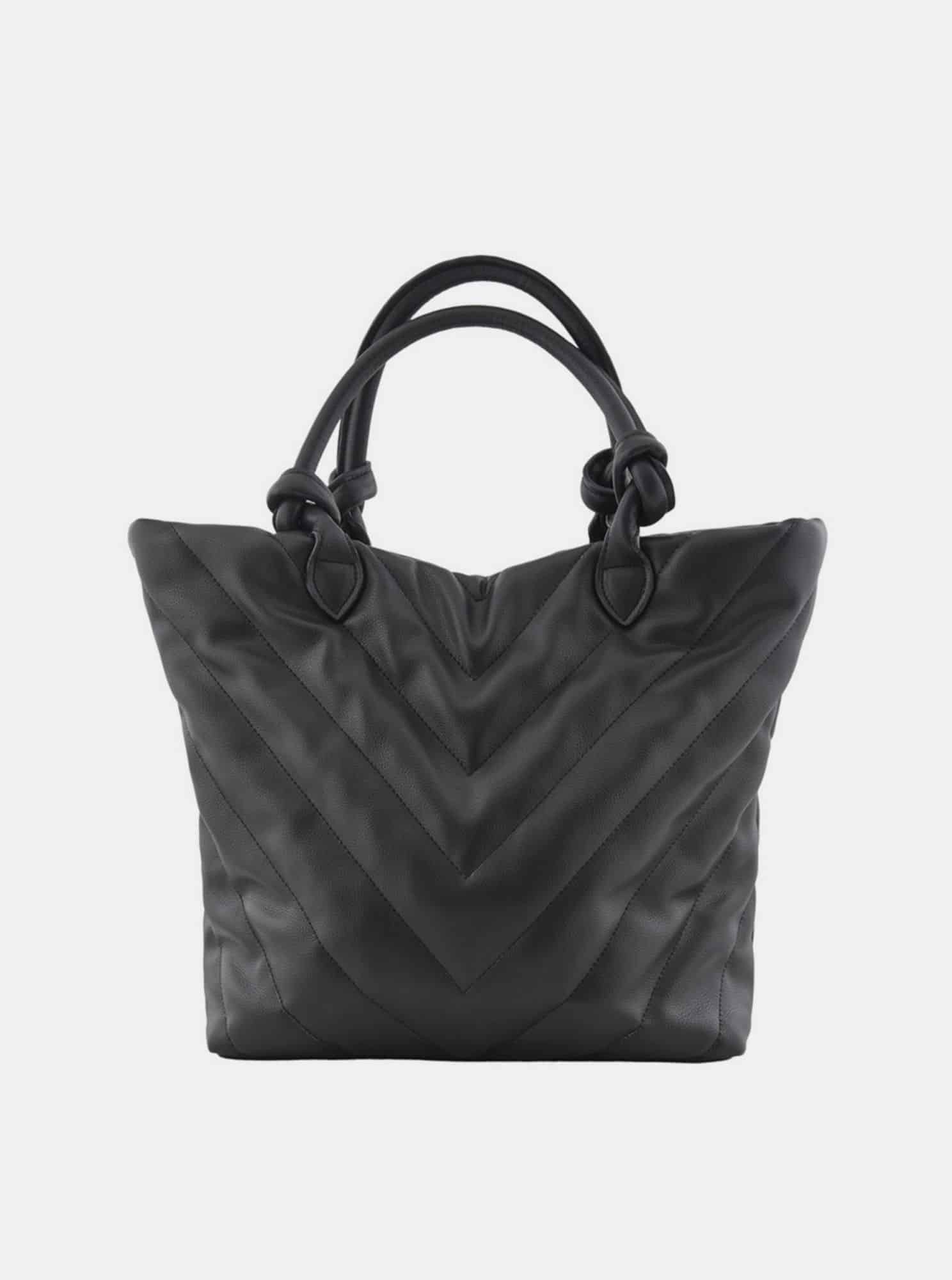 Černá prošívaná kabelka Pieces Sonia