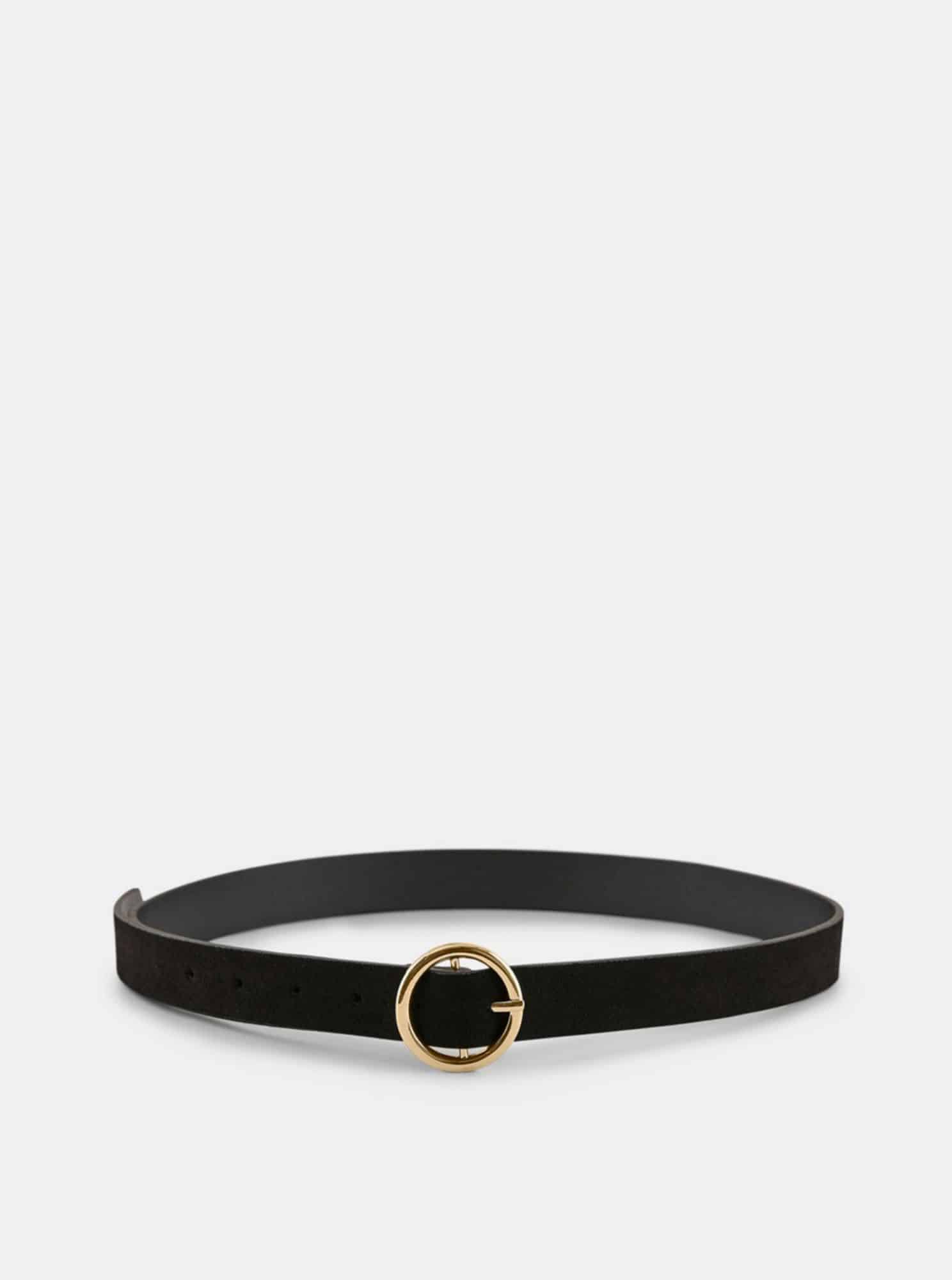 Černý semišový pásek Pieces Bonna