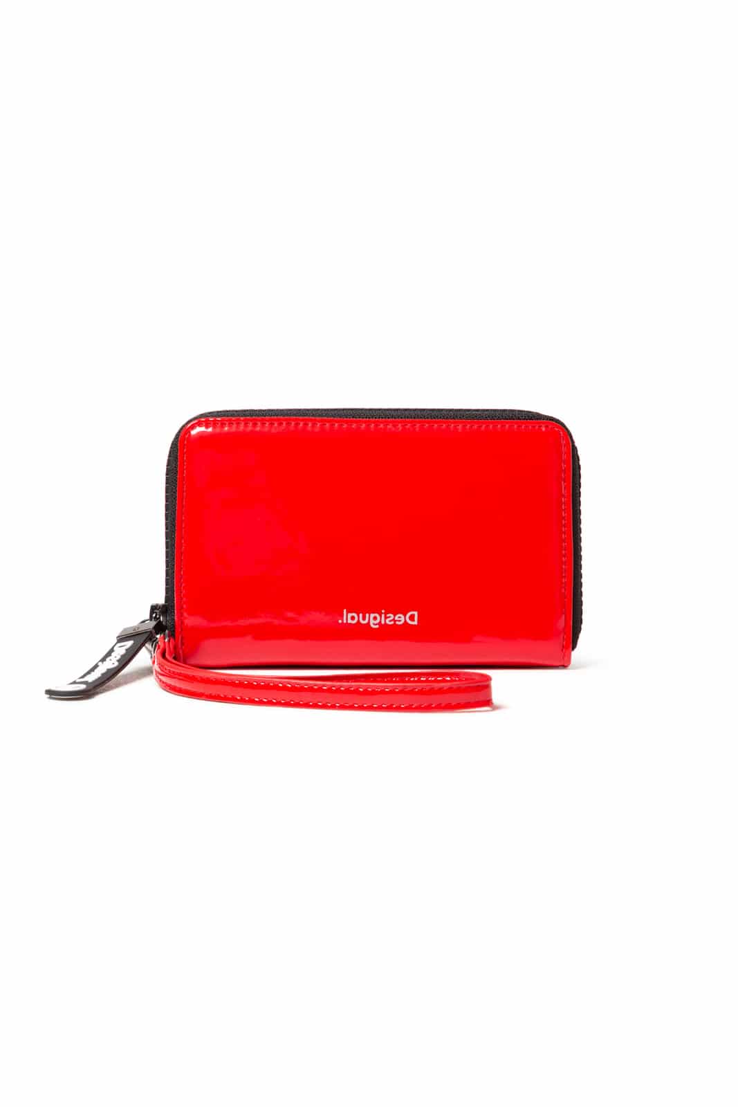 Desigual červená lesklá peněženka Mone Forever Young Mini Zip