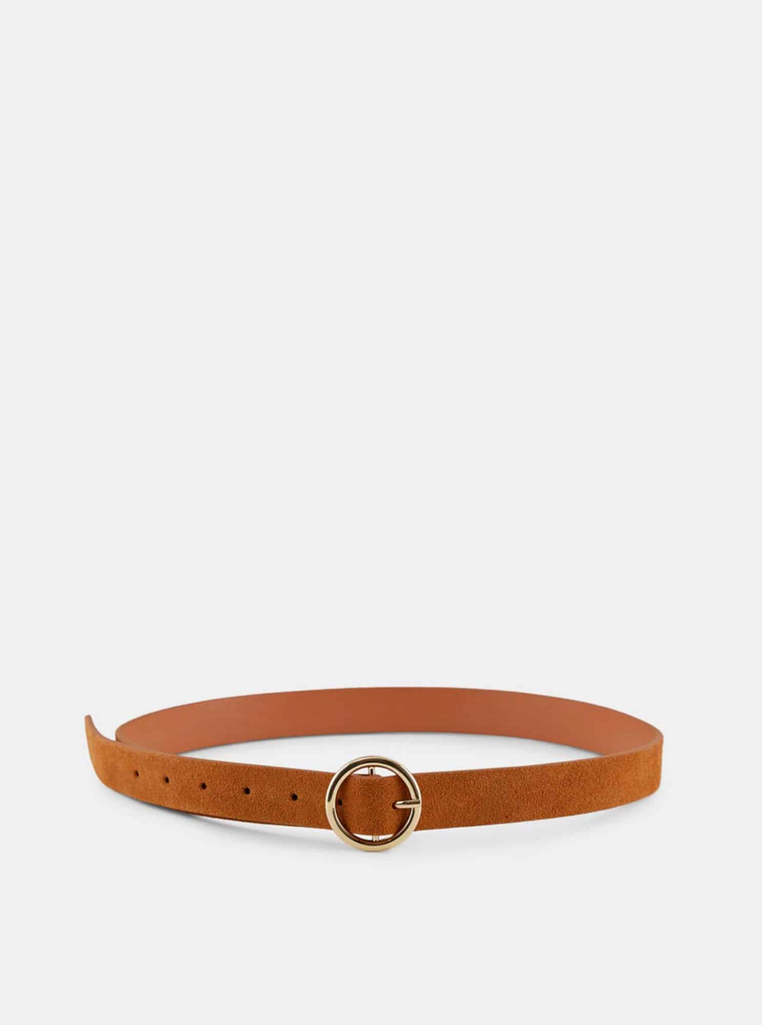 Hnědý semišový pásek Pieces Bonna