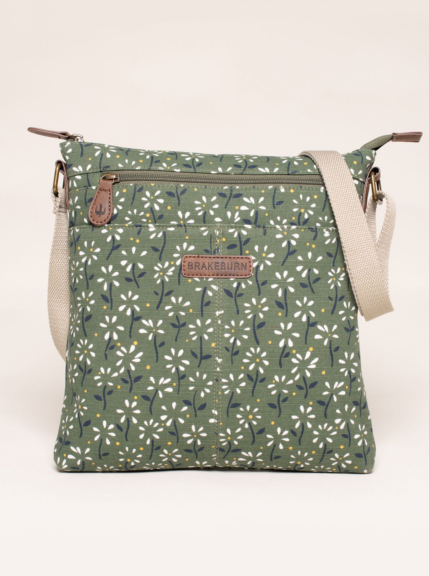 Zelená květovaná crossbody kabelka Brakeburn