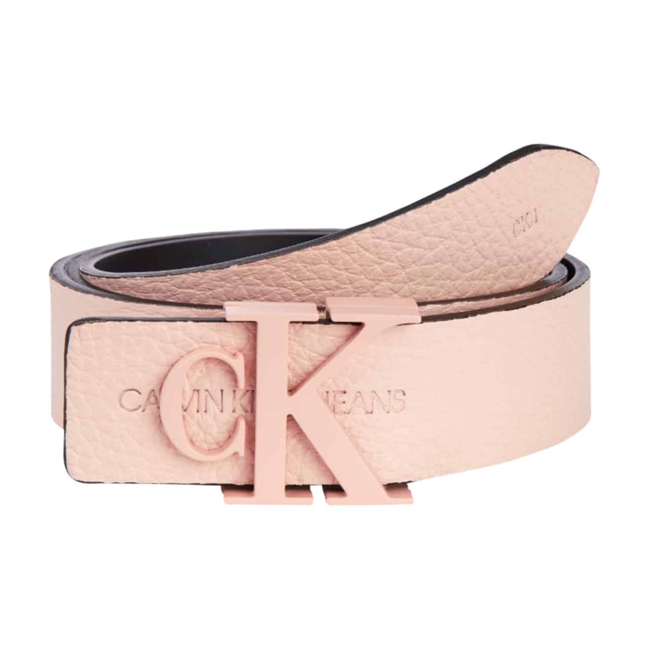 Calvin Klein pudrový kožený pásek Logo SM LHT