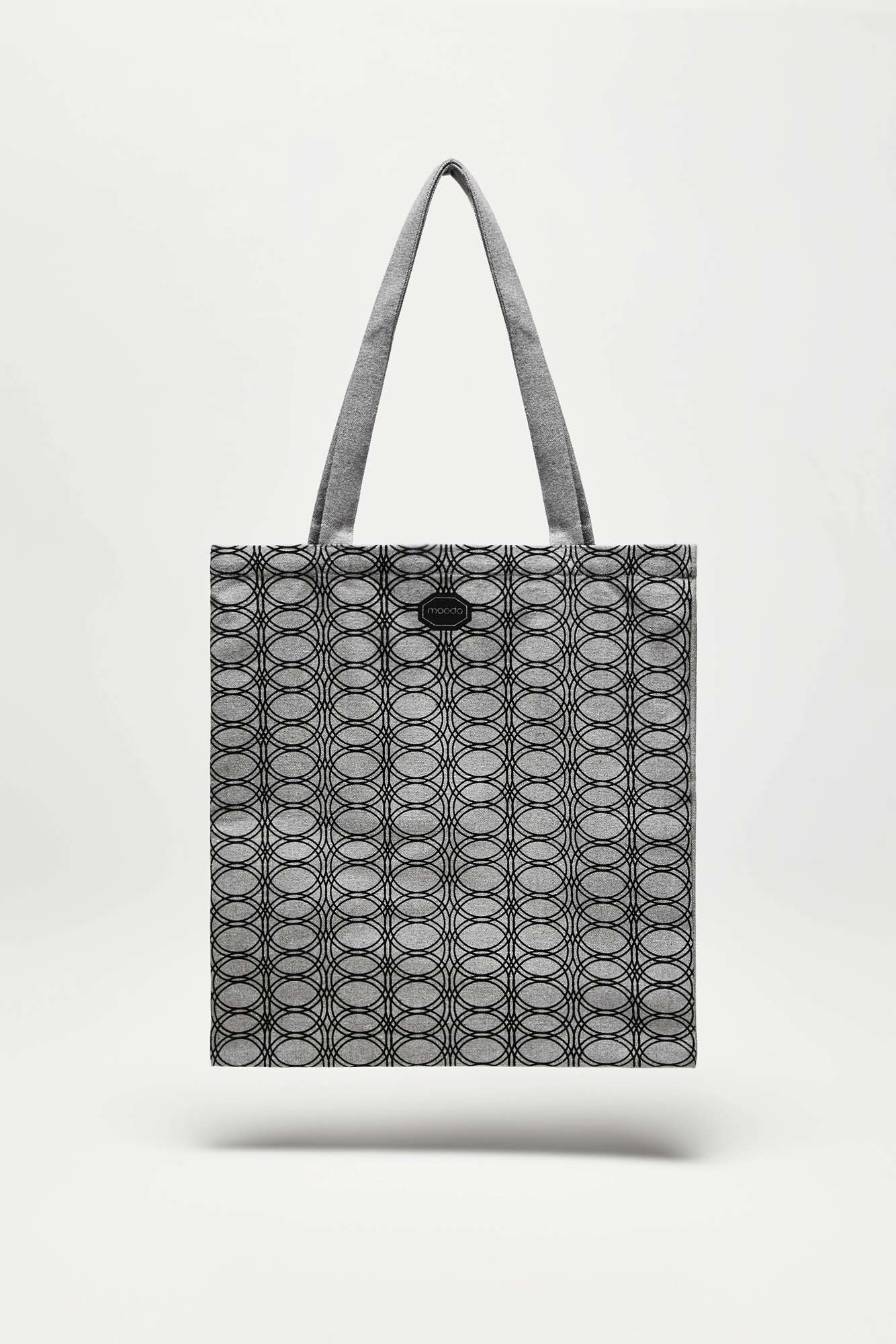 Moodo šedá látková taška se vzory