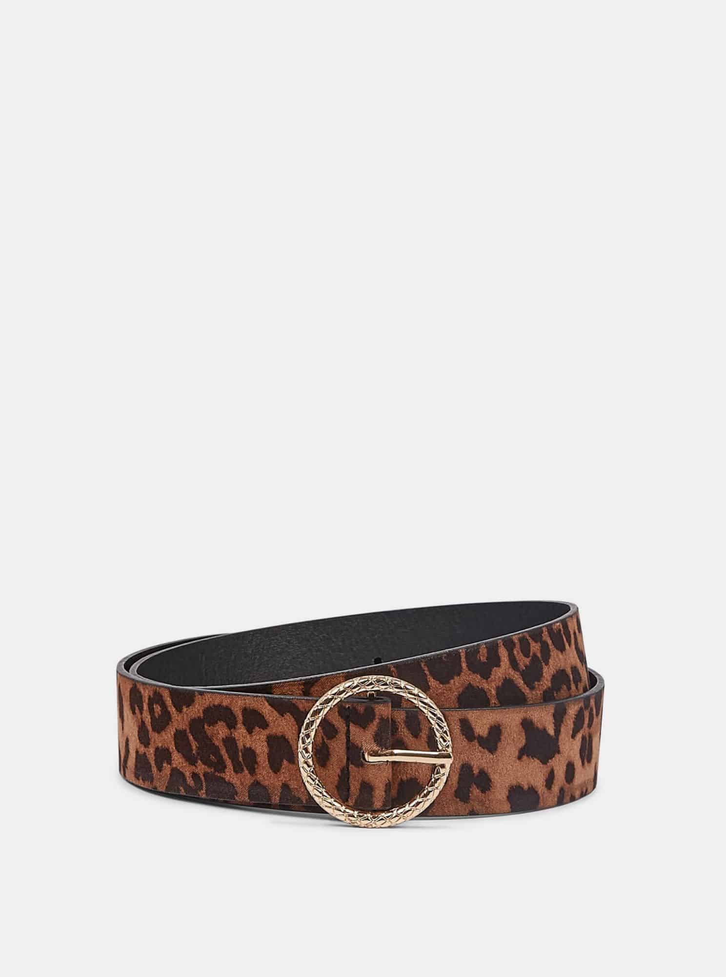 Hnědý pásek s leopardím vzorem Dorothy Perkins