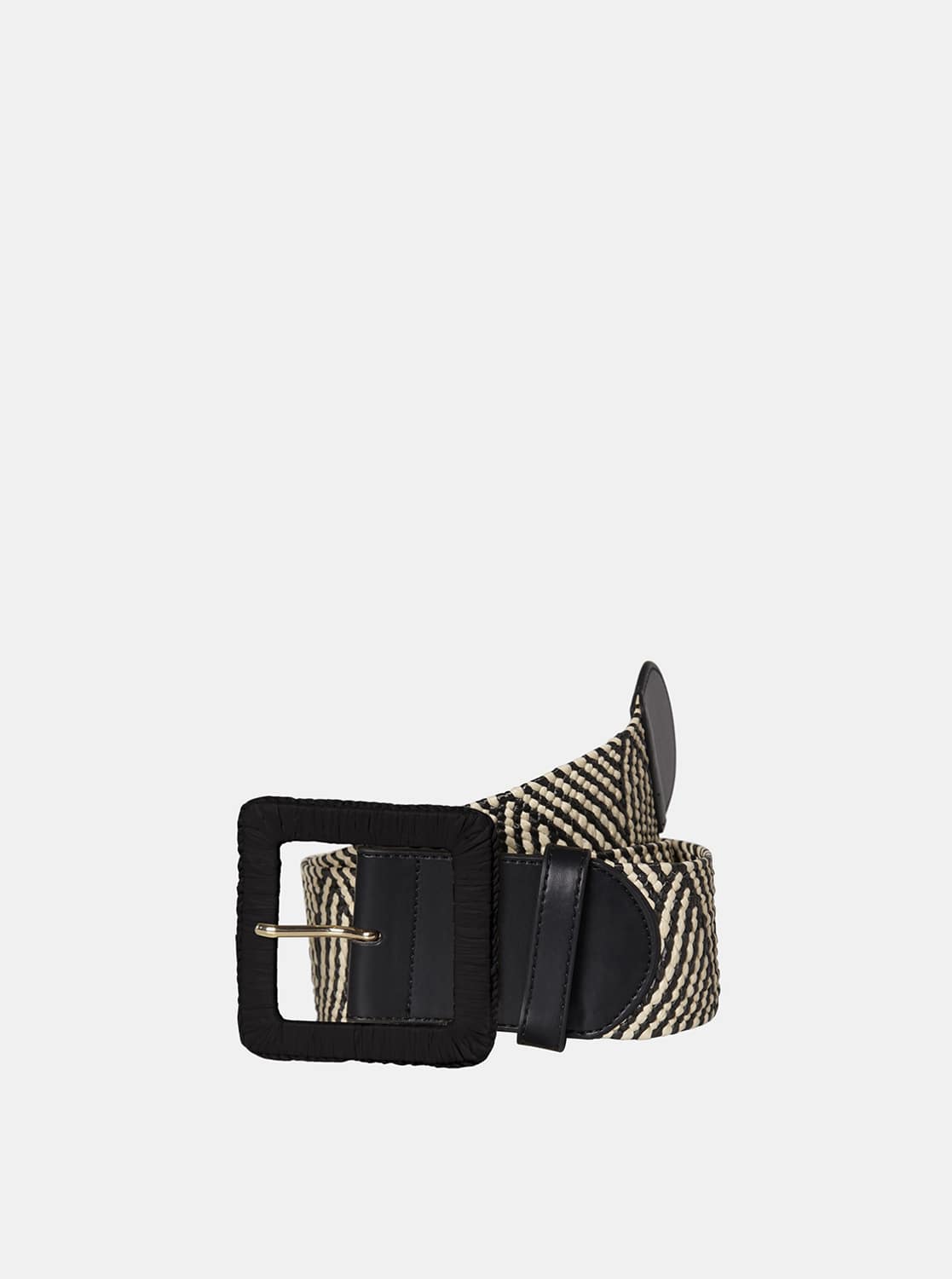 Černý vzorovaný pásek Pieces Corina