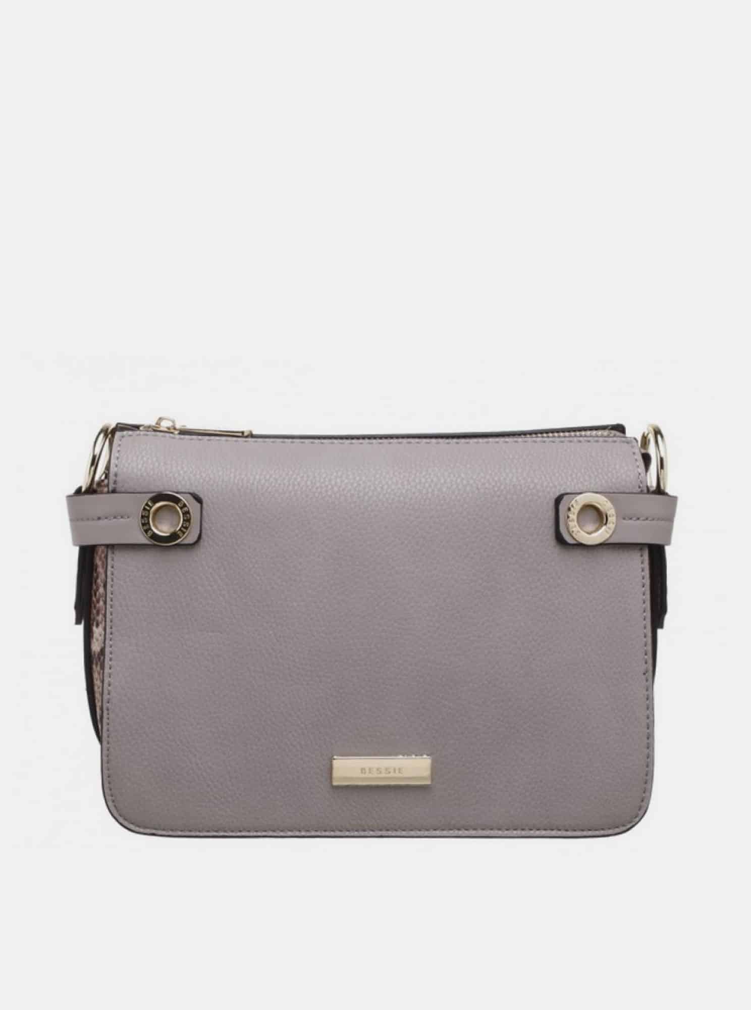 Šedá crossbody kabelka Bessie London