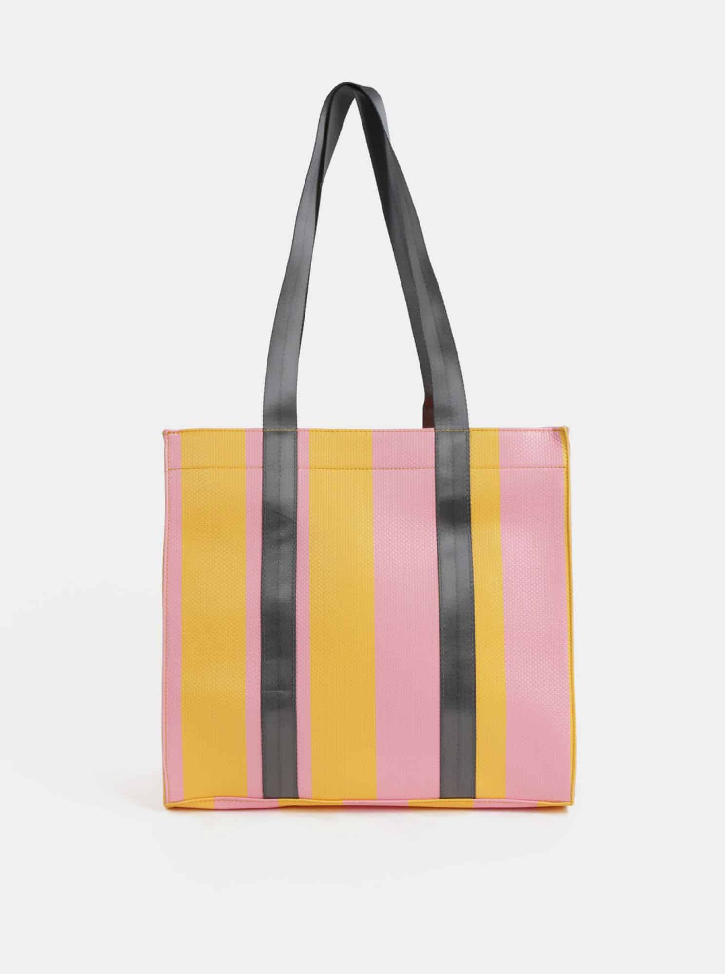 Žluto-růžová kabelka Pieces Briannah